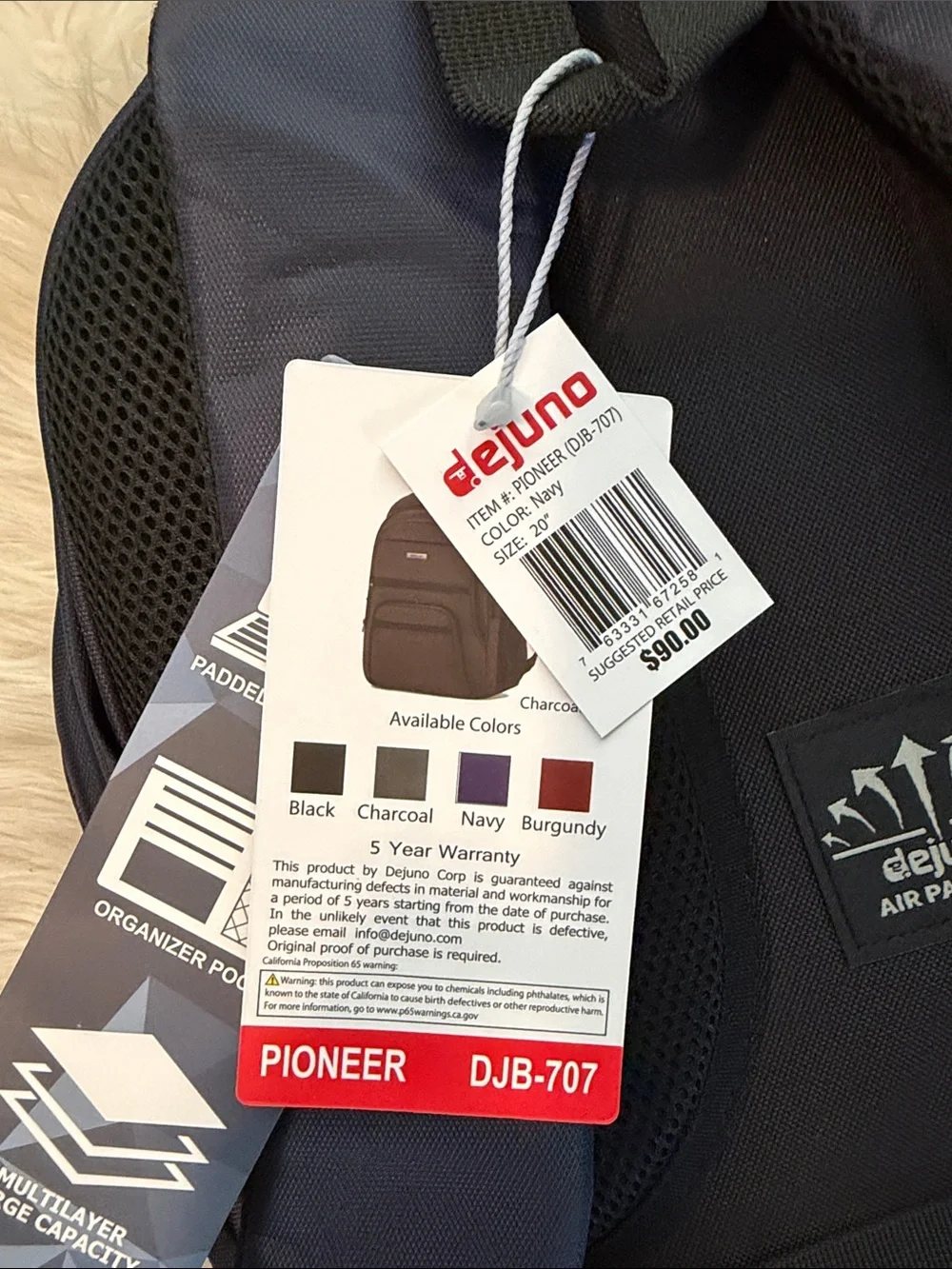 Navy Travel & Laptop Backpack for Men